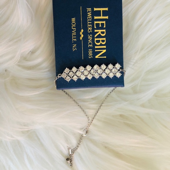 CUBIC ZIRCONIA SET IN STERLING SILVER BRACELET - Picture 3 of 6